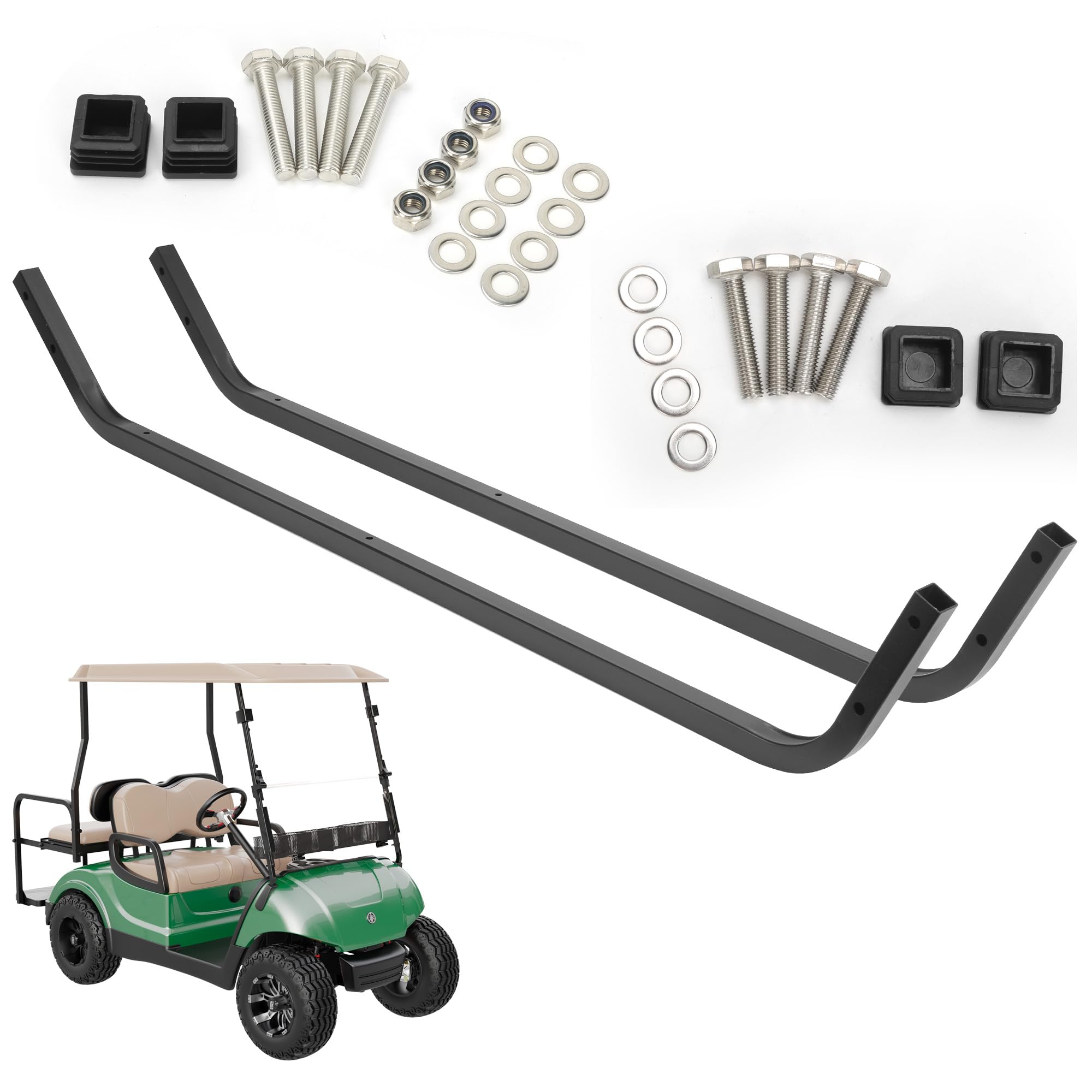 10L0L Golf Cart Front Roof Strut Brackets for Yamaha Drive with Steel Screw Bushings Repair Kit, Heavy Duty Strut Support Reinforcement Repair