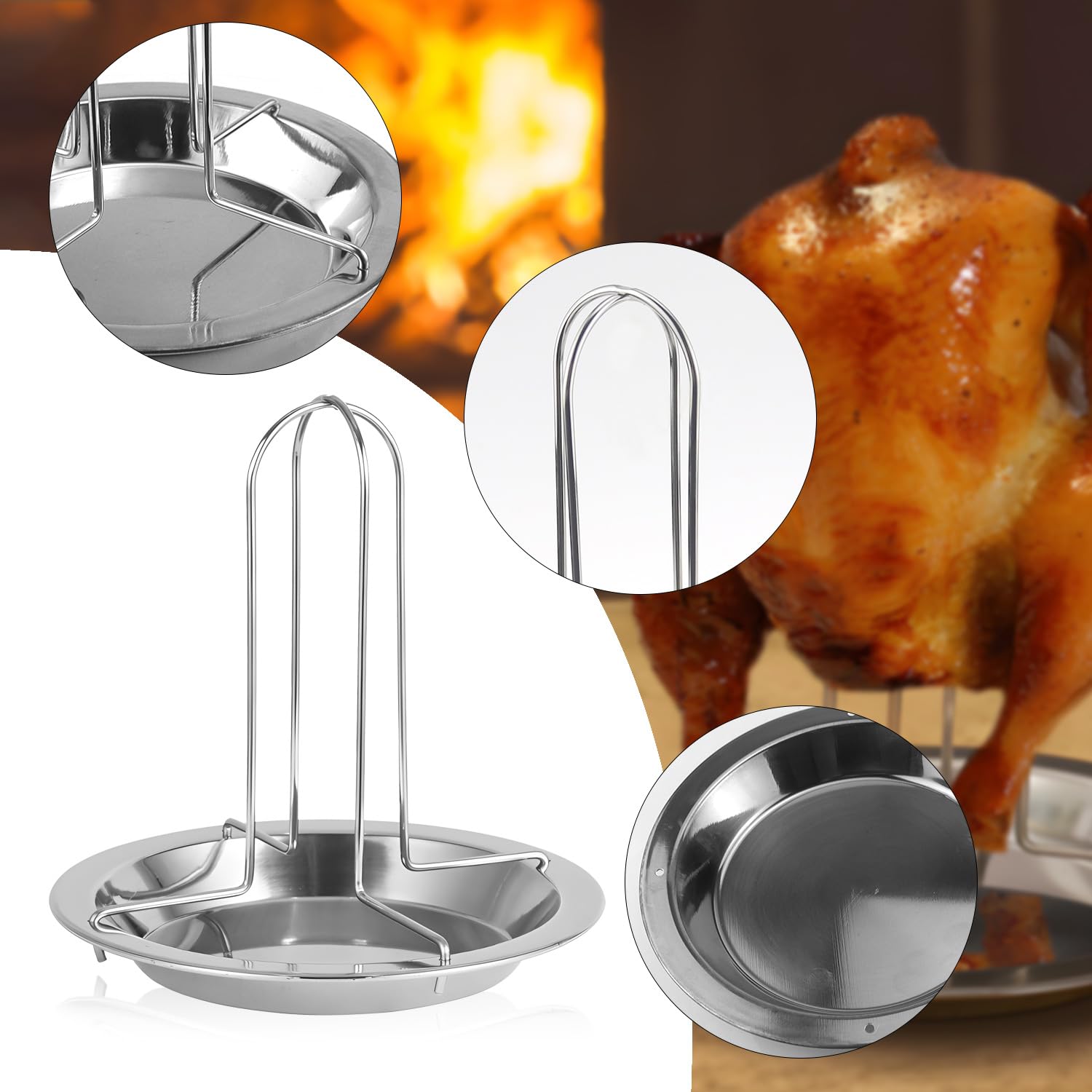 Supporto di cottura per pollo verticale antiaderente con gocciolatoio