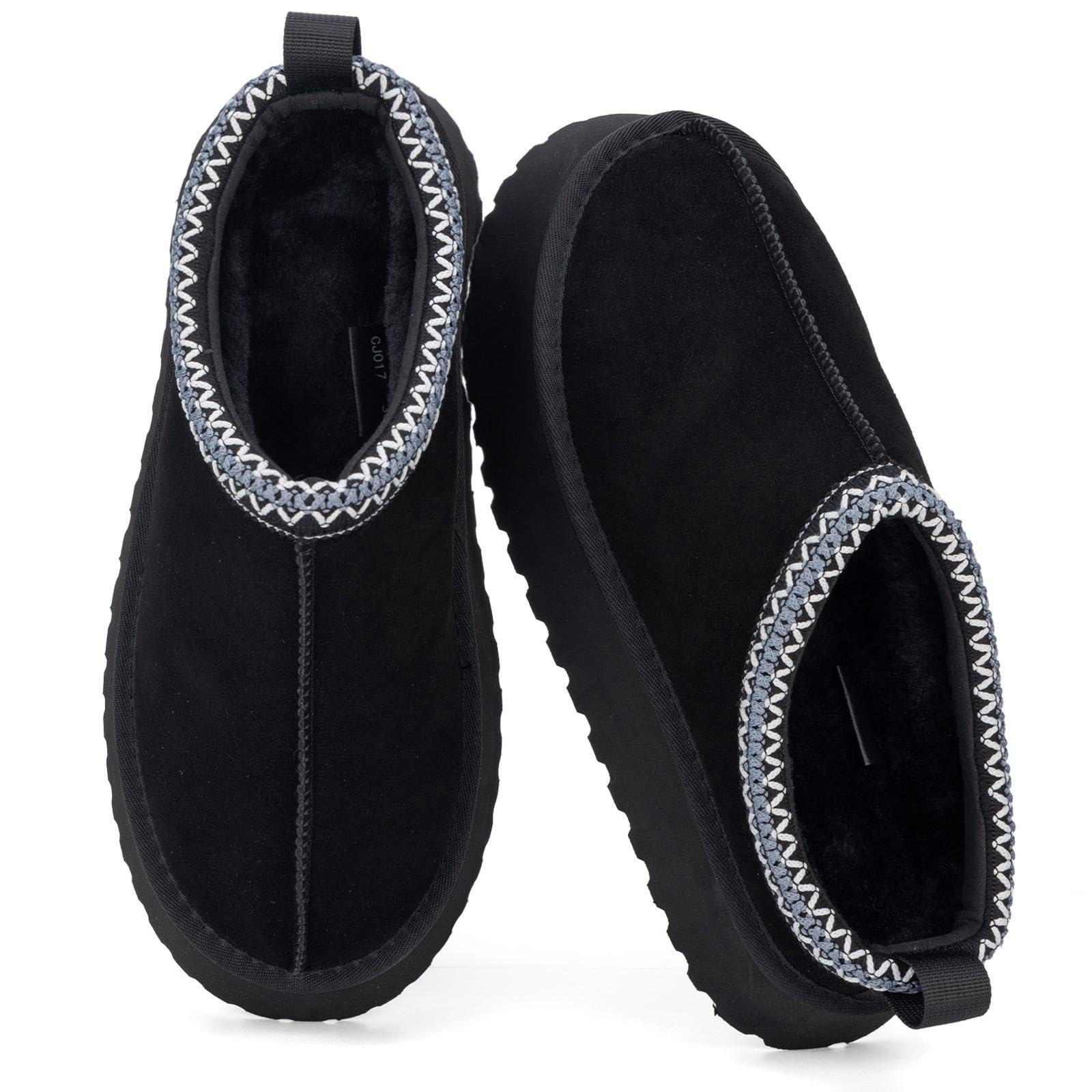 Mishansha Mujer Zapatillas de Estar Invierno Pantuflas Casa 36-42 EU | Zapatos, Antideslizantes, Cálidas, Calzado de Invierno, Grosor de 4 cm, Forro de Felpa Afelpada, Interiores, Paseos Diarios