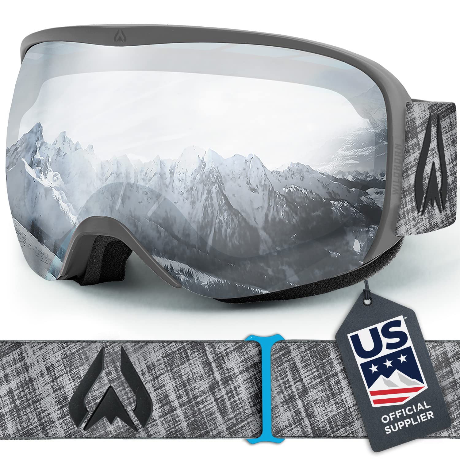 Wildhorn Cristo Ski Goggles OTG-100% UV Anti-Fog, Anti-Scratch-US Ski Team Official Supplier- Snow Goggles Men, Women & Youth