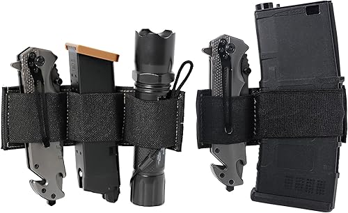Miniatura 1 de Soporte para cargador de triple pistola, 1 paquete de soporte para linterna Molle, bolsa de gancho y bucle para mochilas de transporte ocultas,