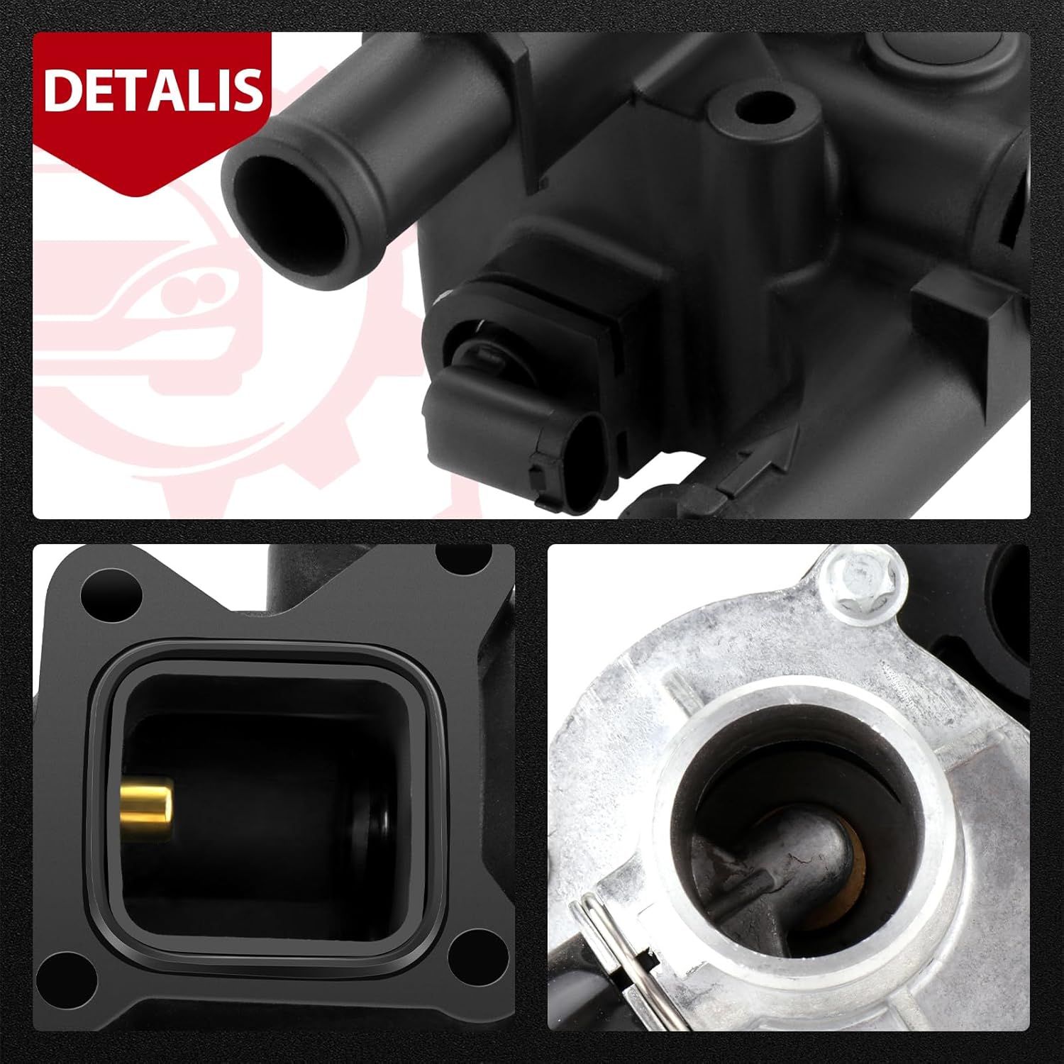 cciyu 25189437 Engine Coolant Thermostat Housing Water Outlet Thermostat Housing Kit Replacement fit for Chevrolet Aveo 2009-2011, for Chevrolet Aveo5 2009-2011