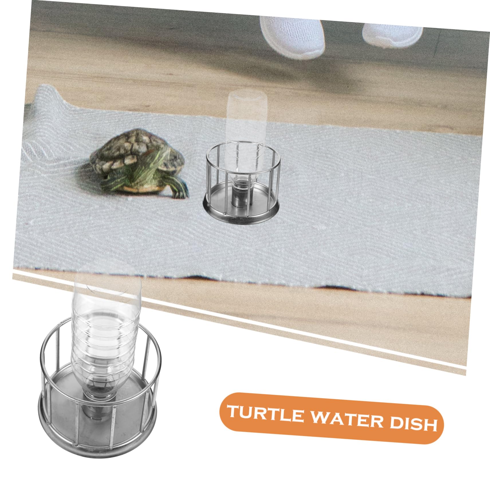 BESPORTBLE 4piezas Comedero De Agua para Tortugas Inoxidable Plato Mini Multifuncional para Reptiles y Tortugas Cuenco y Práctico para Alimentación y