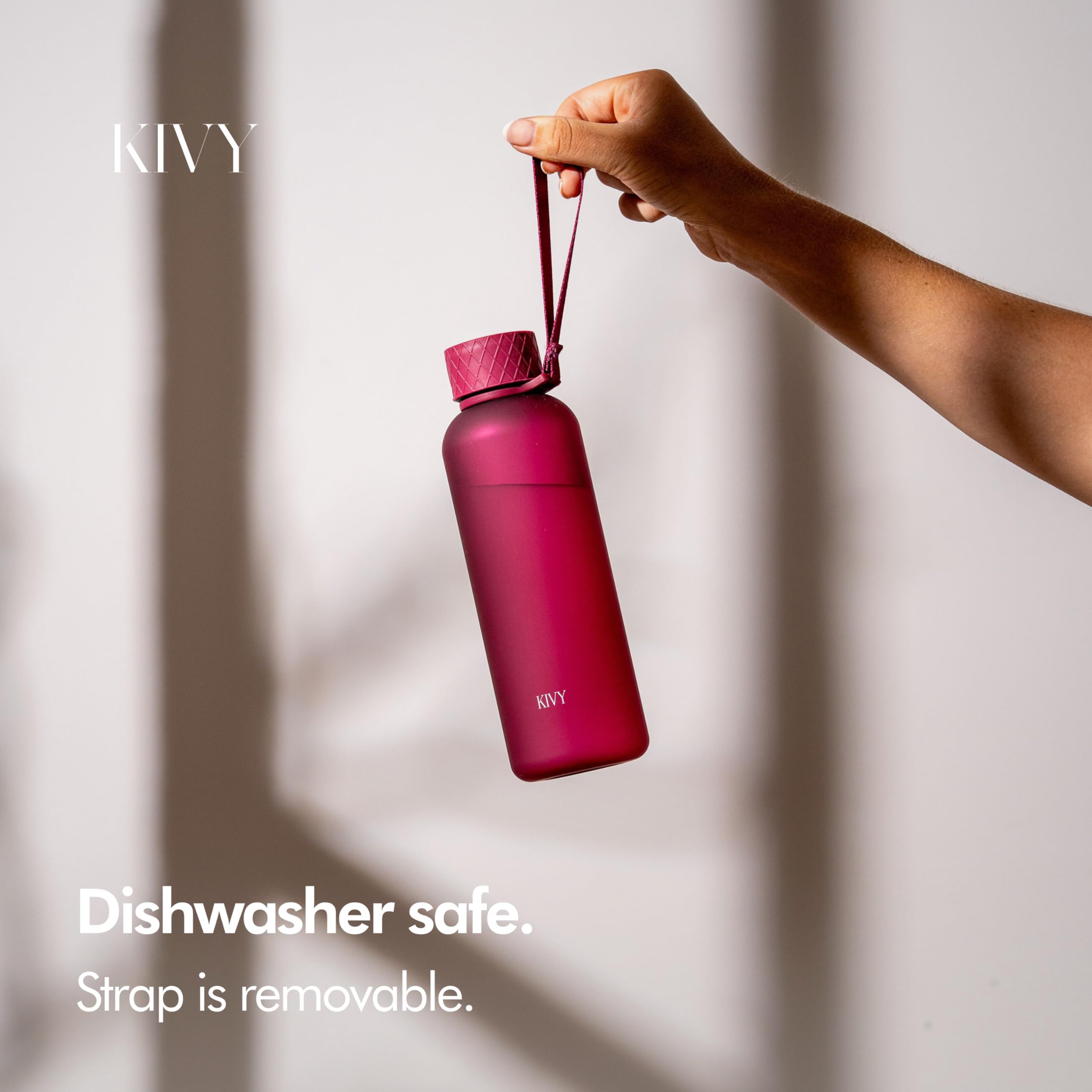 KIVY Borraccia da 650 ml, senza BPA, a prova di perdite e lavabile in lavastoviglie, per bambini e adulti, borraccia piccola, in Tritan, adatta per anidride carbonica