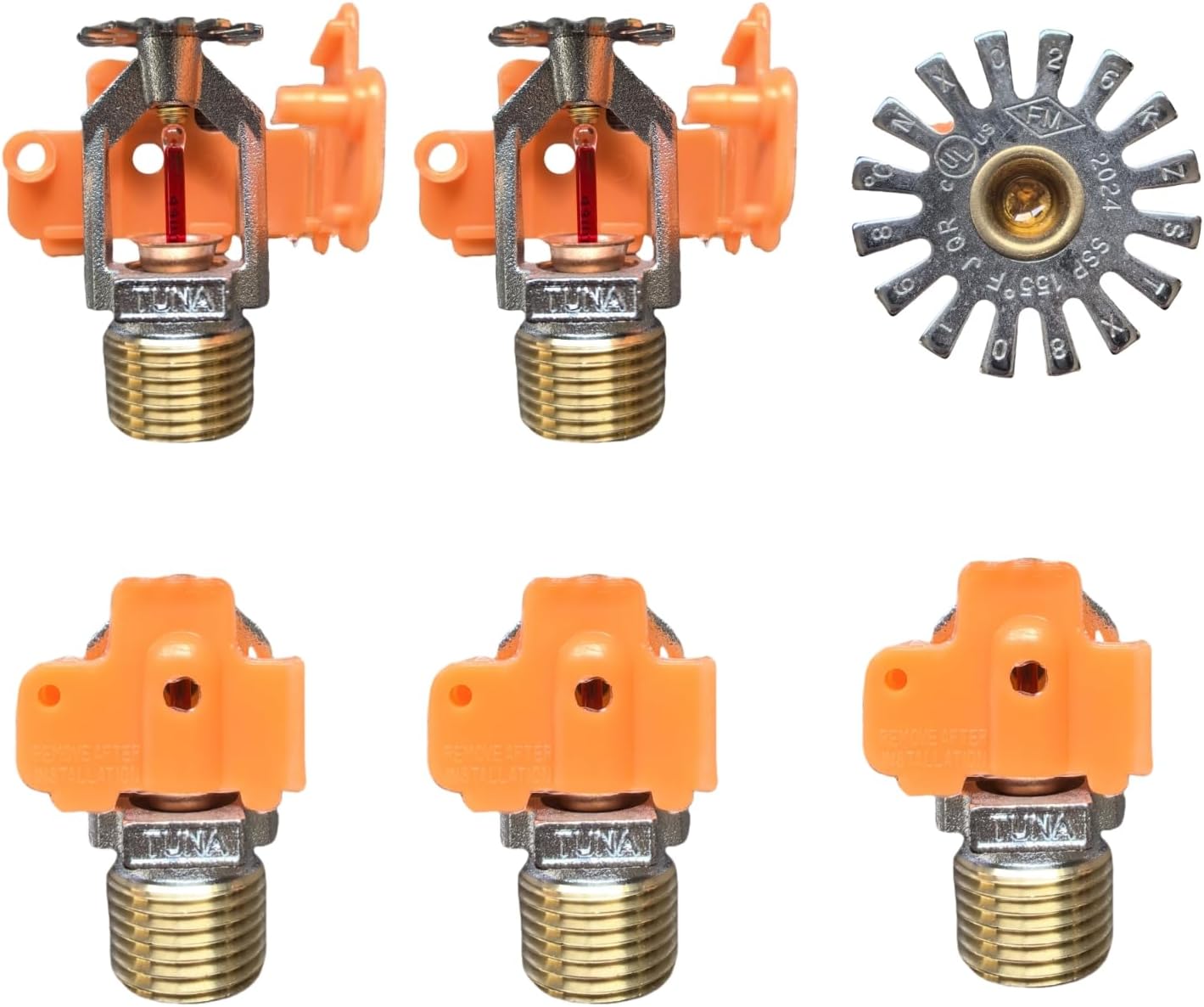 Quick Response Fire Sprinkler Head Pendent Spray - FM Approved & UL Listed 1/2" NPT 155℉(68℃) K=5.6 (K80/metric) Quick Response for Automatic Fire Sprinkler System (6, Chrome)