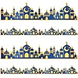 70.9 Ft Eid Ramadan Bulletin Board Borders Mubarak Mosque Self-Adhesive Border Trim Islamic Border Sticker Decals for Home Classroom Party Wall Decoration, 72 Pcs