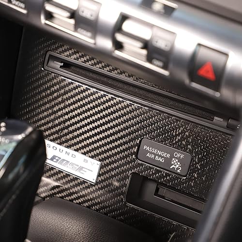 Miniatura 6 de YIWANG 100% fibra de carbono real consola central volumen y CD interruptor marco marco marco marco rebordes para Nissan GTR R35 2008-2016 accesorios