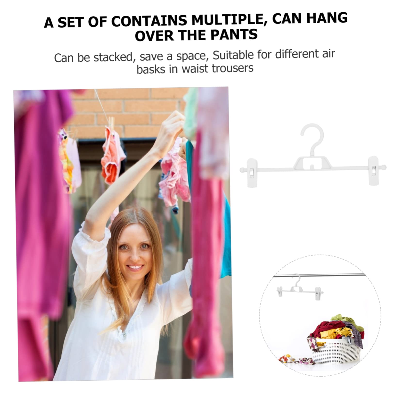 MUCKLILY 10pcs Adjustable Slip Pants Storage Hanger Drying Rack for Home Clothes Versatile Sturdy Design for All Seasons for Trousers Tank Tops and Skirts