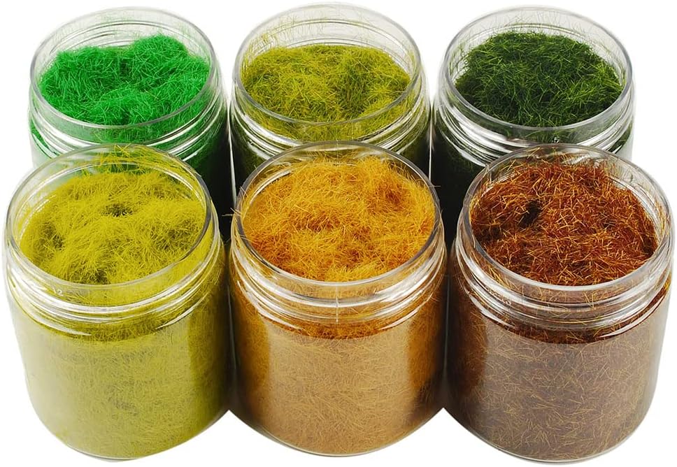 NWFashionNWFashion 6 X 100ml 5MM Static Grass Dressing Tree Flower Scatter Flock Scenery Materials