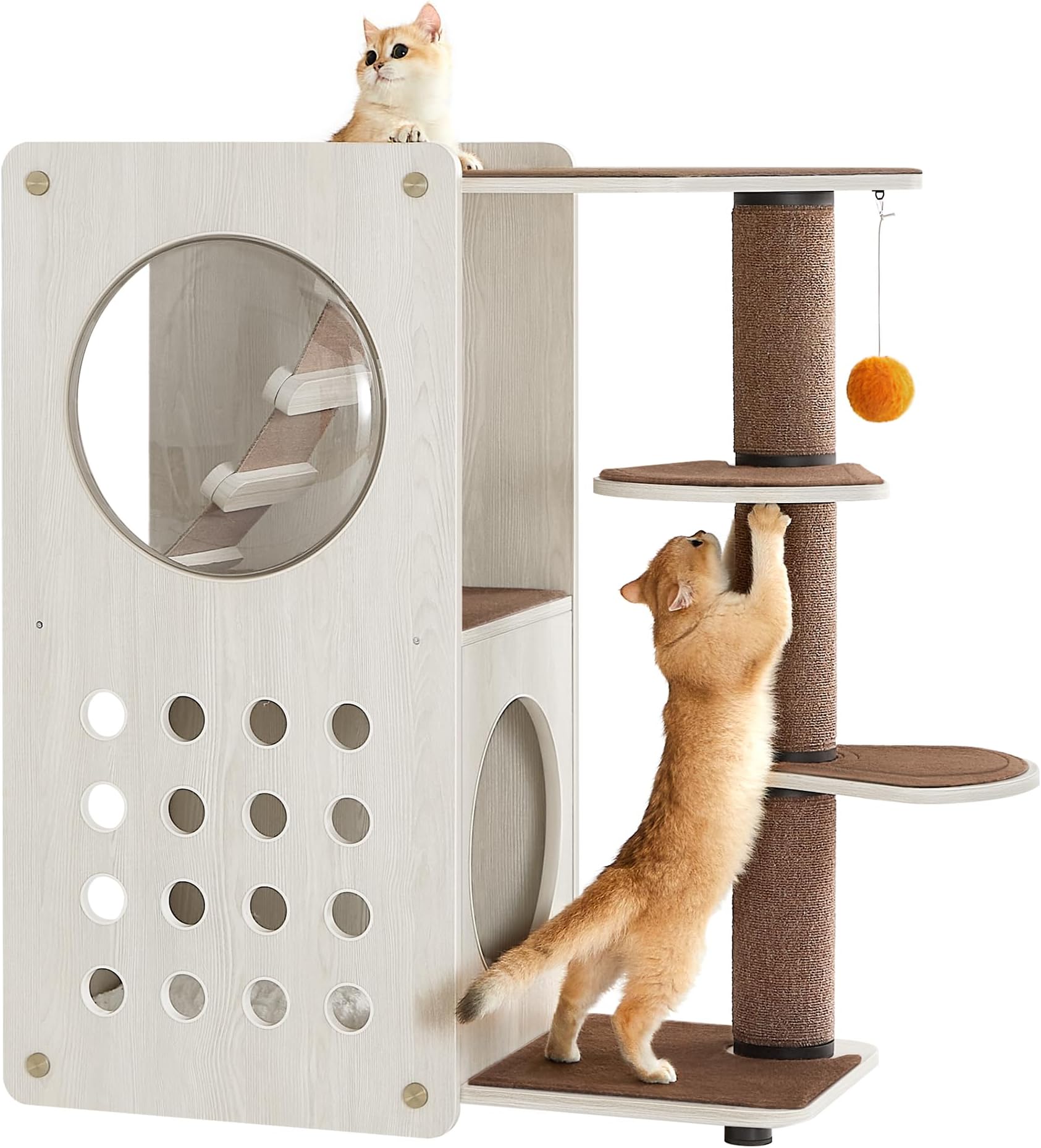 Feandrea Clickat Cat Tree, Modern Cat Tower for Indoor Cats, Cat House