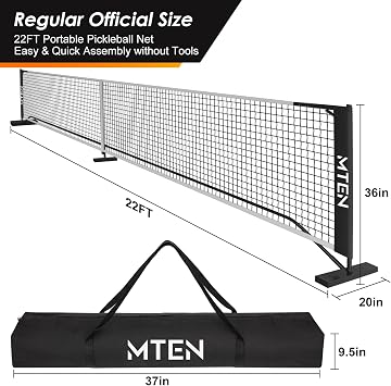 Pickleball Net, Pickleball Paddles Set of 2,with 2 Pickleball Rackets,4 Balls, 1 Carry Bag, 1 Portable Pickleball Net