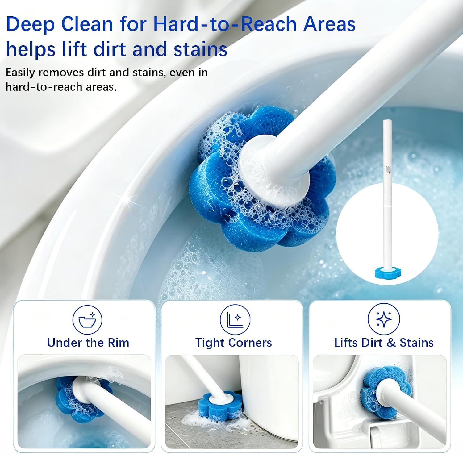 Disposable Toilet Brush with 42 Refills, Toilet Bowl Cleaner Brush with Holder, Wall Mounted Toilet Wand Kit, Random Color Refill Heads in Blue, Yellow or Purple
