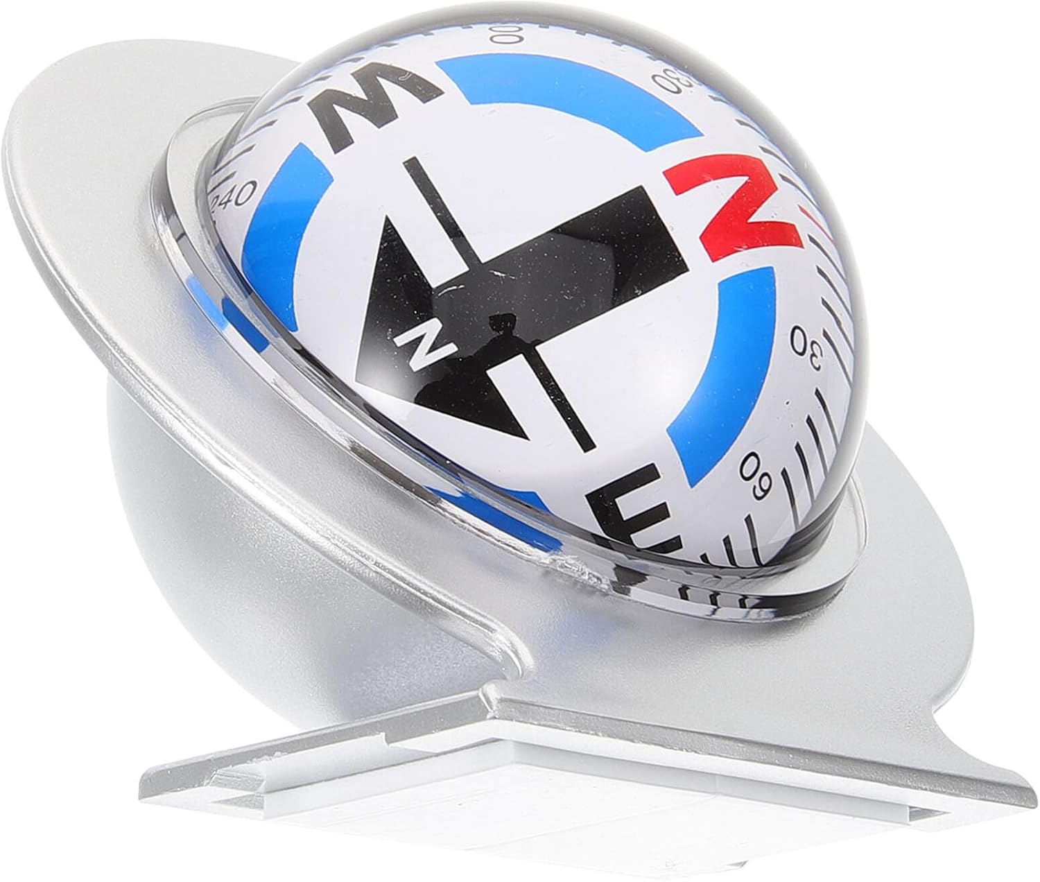 Car Compass Ball with Adhesive Tape, Large Lc600 Vehicle Dashboard Compass for Camping and Navigation, Solar-Powered Car Decoration for Outdoor Driving