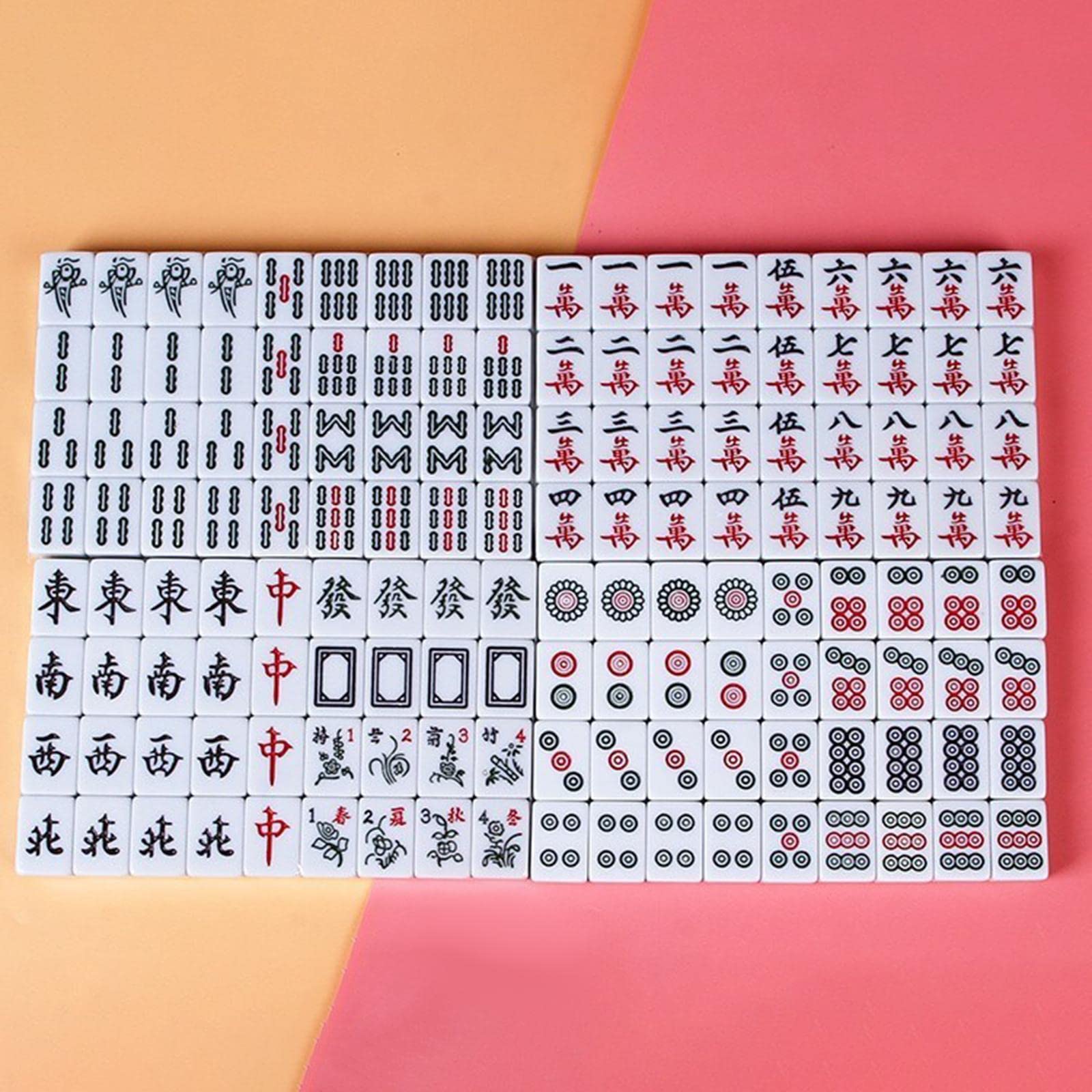 Chinesisches Mahjong Spielset – Freizeitspiel für Gehirnaktivitäten mit Praktischer Reisetasche für Familienfeiern Und Erwachsene, GELB