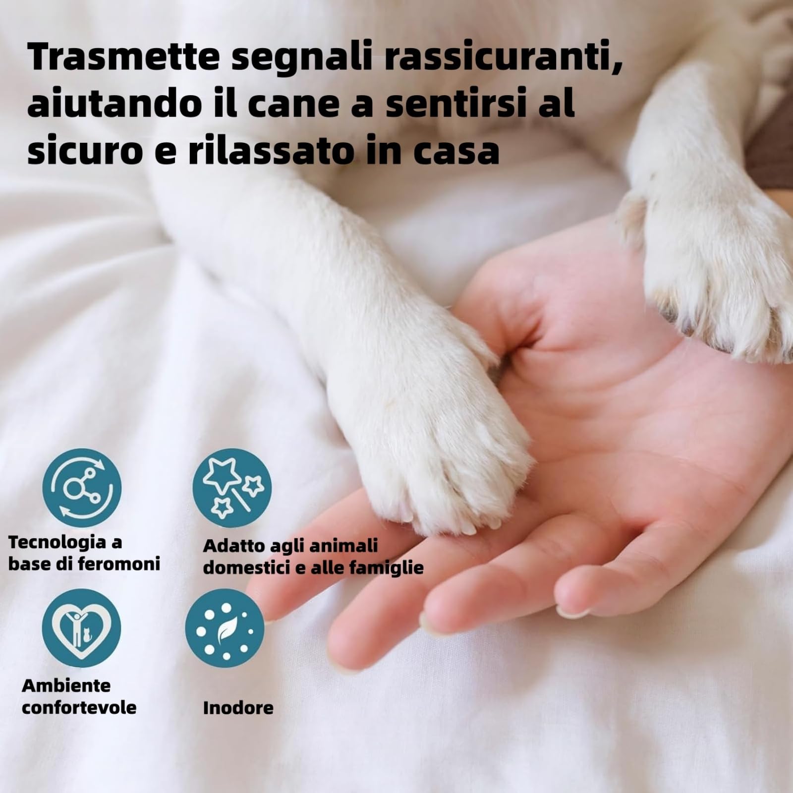 MEIION Ormeo Pet Diffusore,Diffusore Calmante per Cani,Feromoni Antistress,Aiuta i Cani Ansiosi a Rilassarsi,Facile da Usare,Adatto per Situazioni di Stress