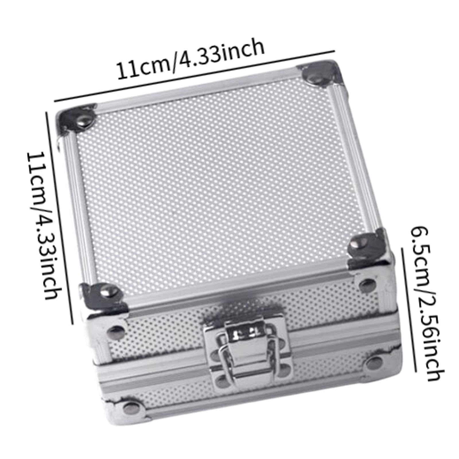 Whtkoph Tattoo Kit Box Tattoo Carrying Case Aluminum Alloy with Security Latch Storage Bag, Silver