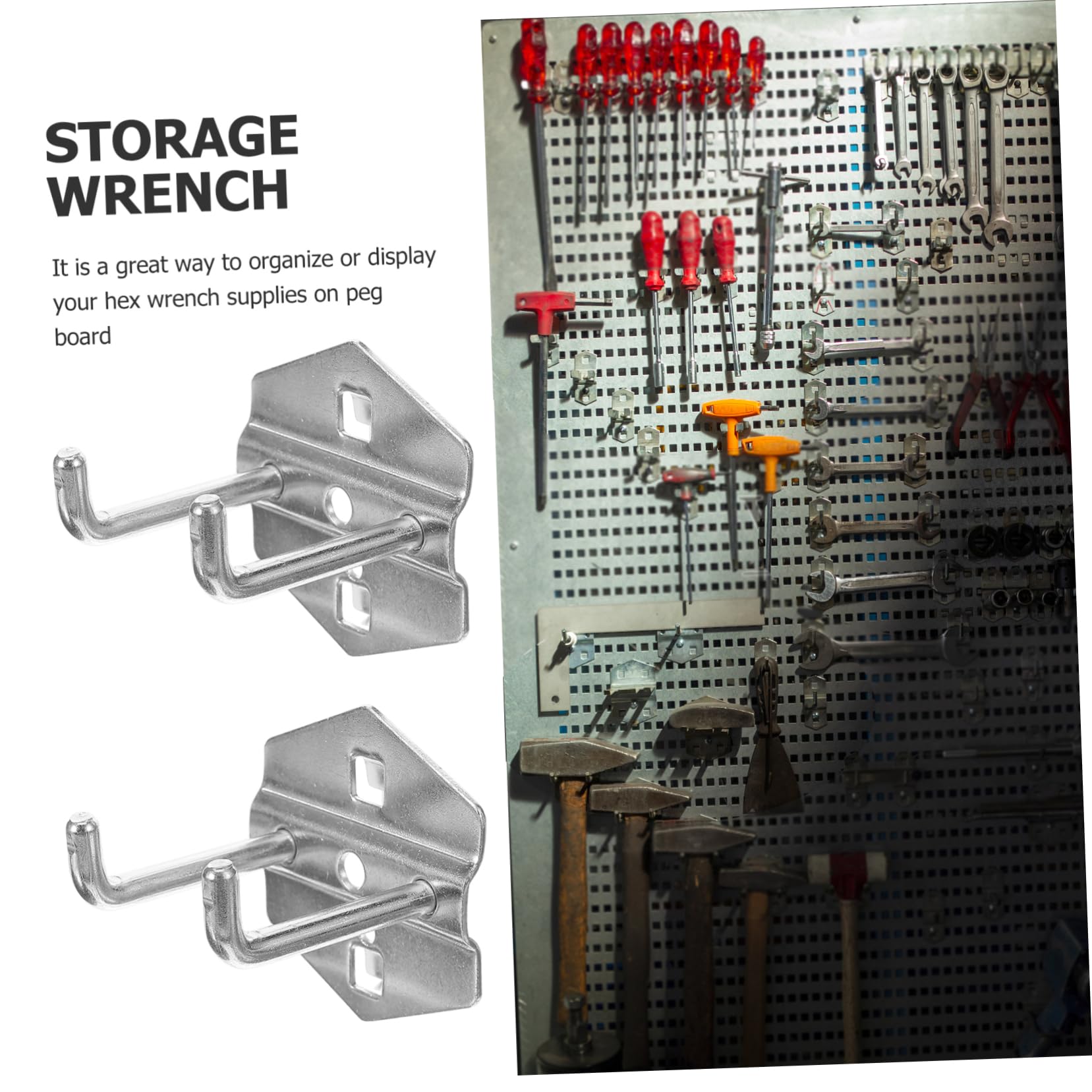 NULYLU Pegboard Hooks for Hanging Tools Metal Wall Storage Organizer Accessories