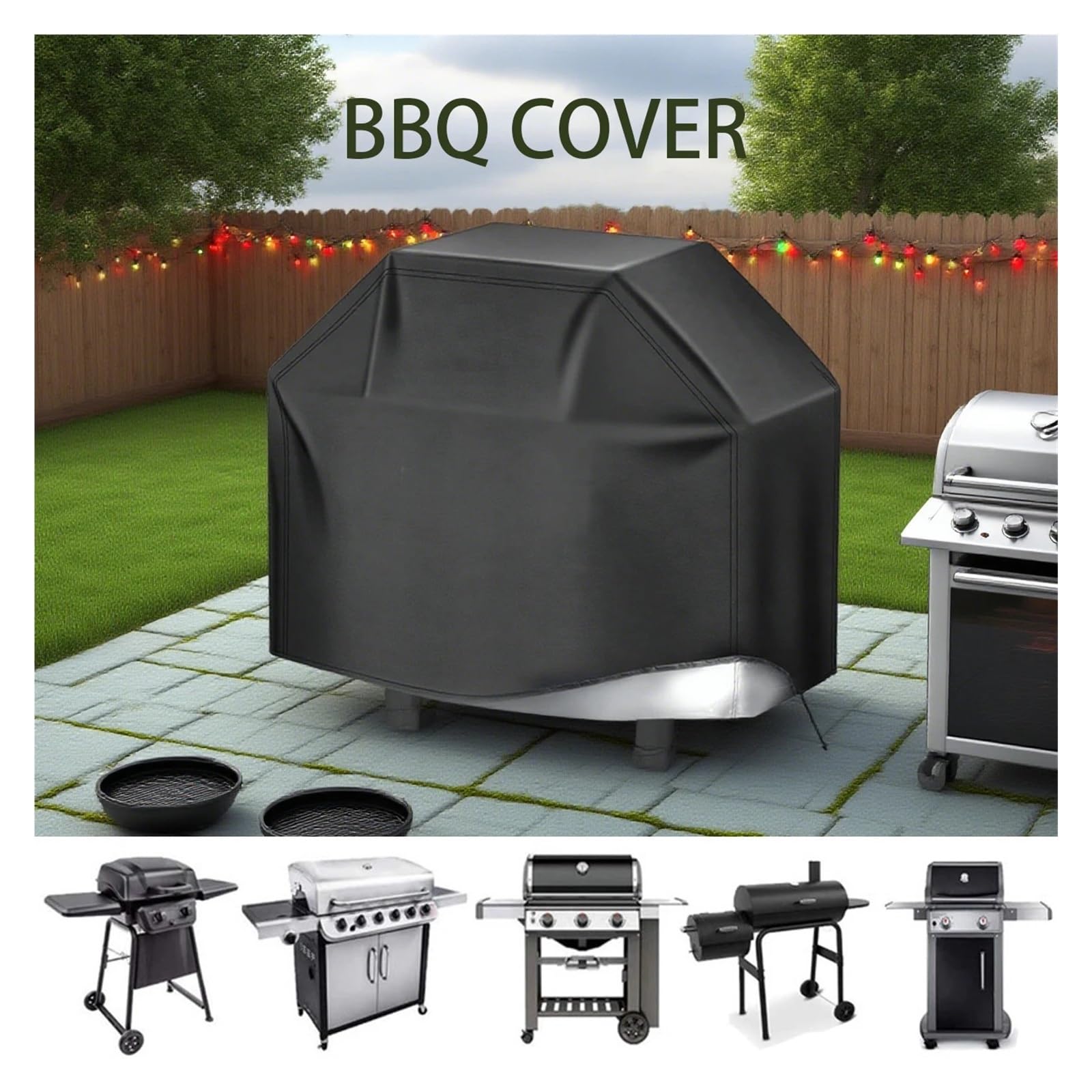 Funda para Barbacoa Cubierta de Barbacoa for Parrilla, Cubierta Gruesa Impermeable a Prueba Polvo, for Exteriores(60x100x150cm)