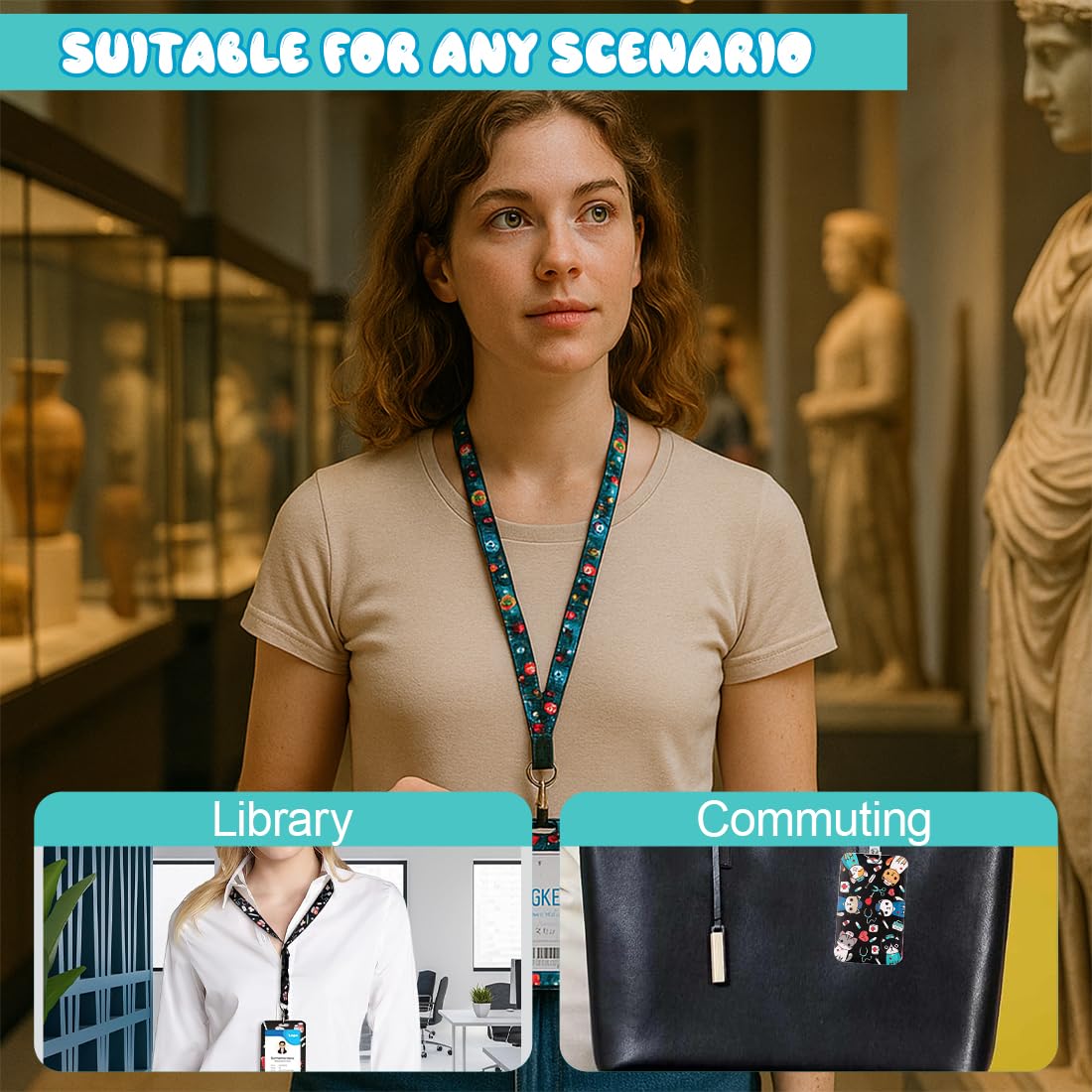 Lanyard para Enfermeras,Porta Credencial de Enfermera Cuello, Porta Credencial Rígido Cordón para el Cuello, Porta Credencial para Tarjetas de Identificación para Enfermeras y veterinarios