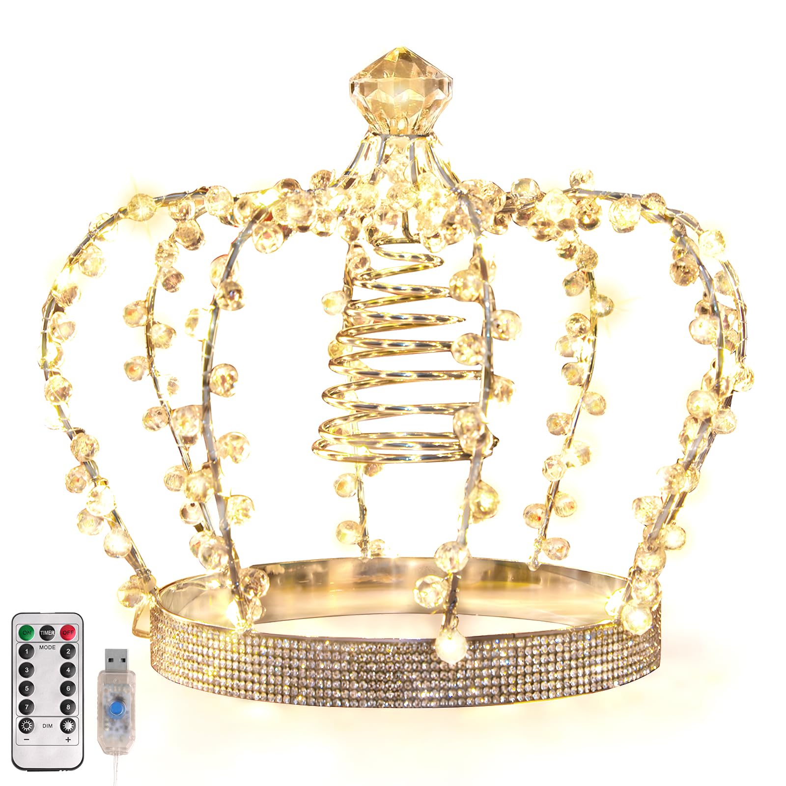 Amazon.com: LAWOHO Christmas Tree Topper Star, Jeweled Crown 