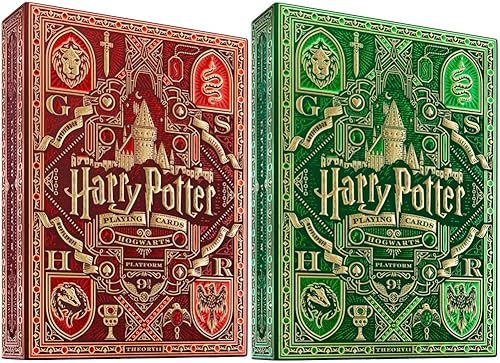 theory11 Cartas de juego de Harry Potter - Rojo Gryffindor y Harry Potter - Verde Slytherin