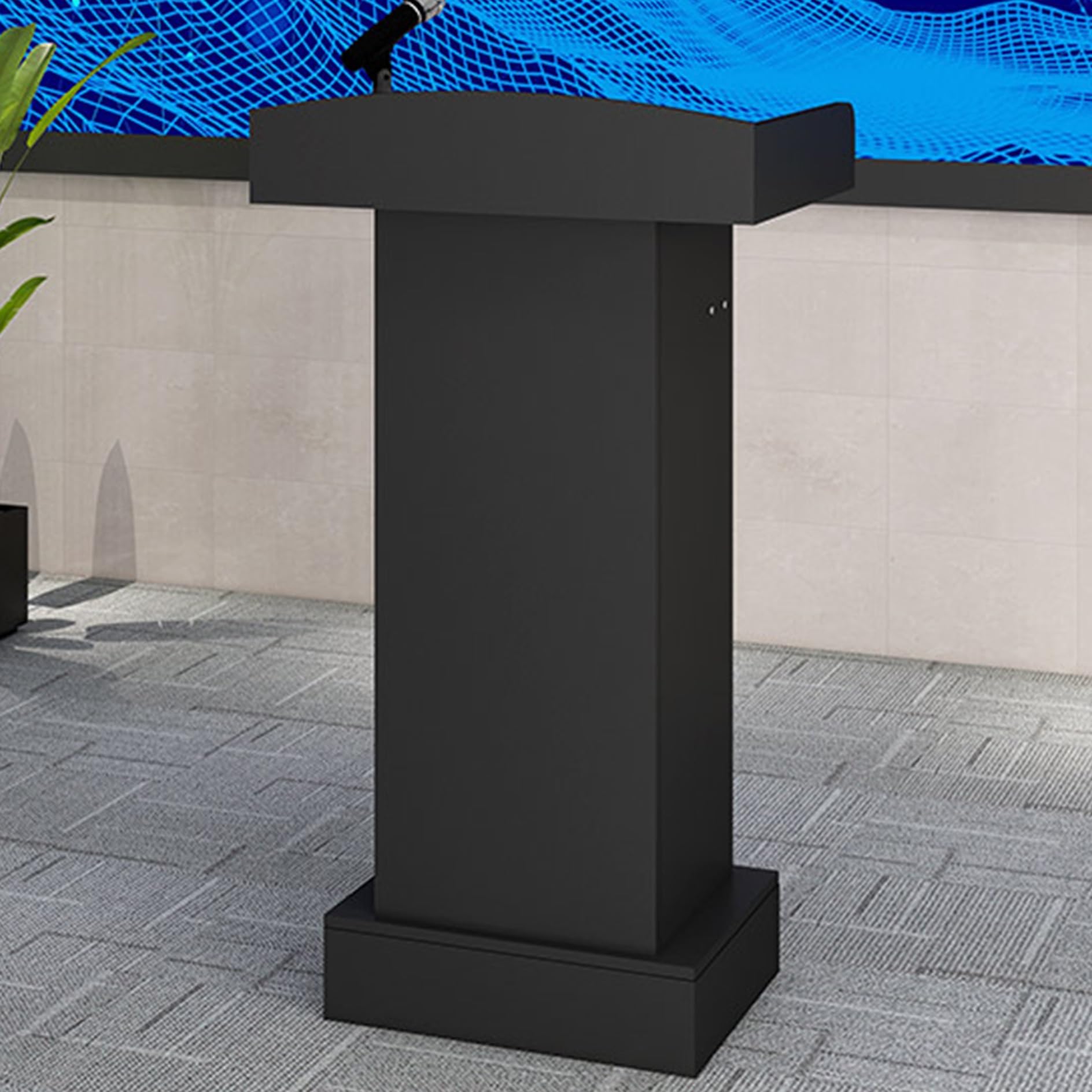 DUANHOZ Reception Desk Podium Stand For Classroom - Small Cash Register Stand With Wooden Base - Ideal Hostess Lectern Church Tall Table Stand, For Checkout Events Office Retail