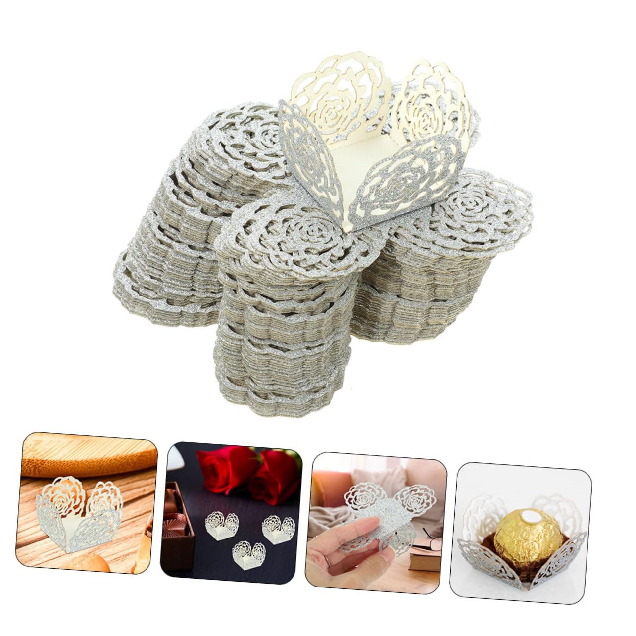 100piezas Envoltorios Papel Moldes Forros Moldes Vajilla Dulces Decorativos Fiestas