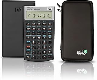 HP 10B II Plus/Hewlett Packard 10BII+ Financial Scientific Calculator + WYNGS Protective Case Black