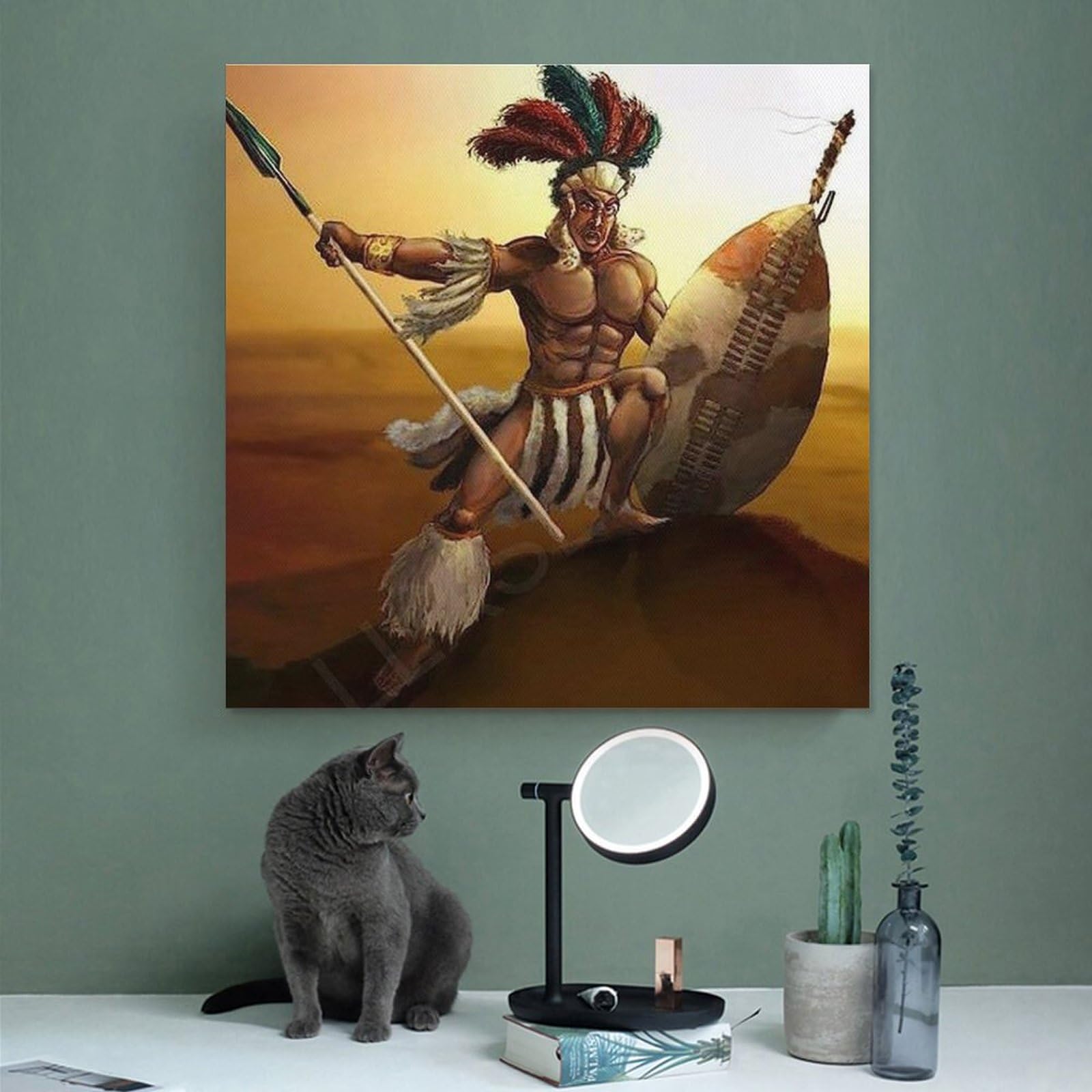 Amazon.com: Black African Zulu Warrior Painting Art Poster Vintage