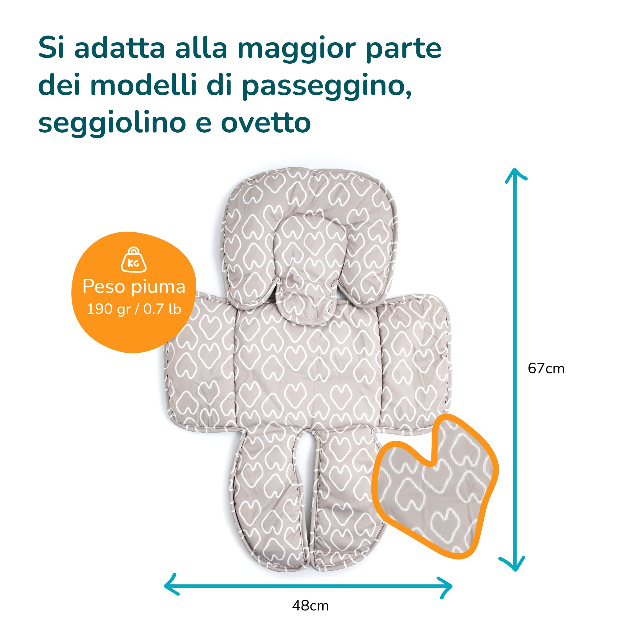 Riduttore Passeggino Universale 67 x 48 cm di ZANCLEM - Riduttore Ovetto Universale Neonato Adatto a tutti i tipi di Seggiolino auto