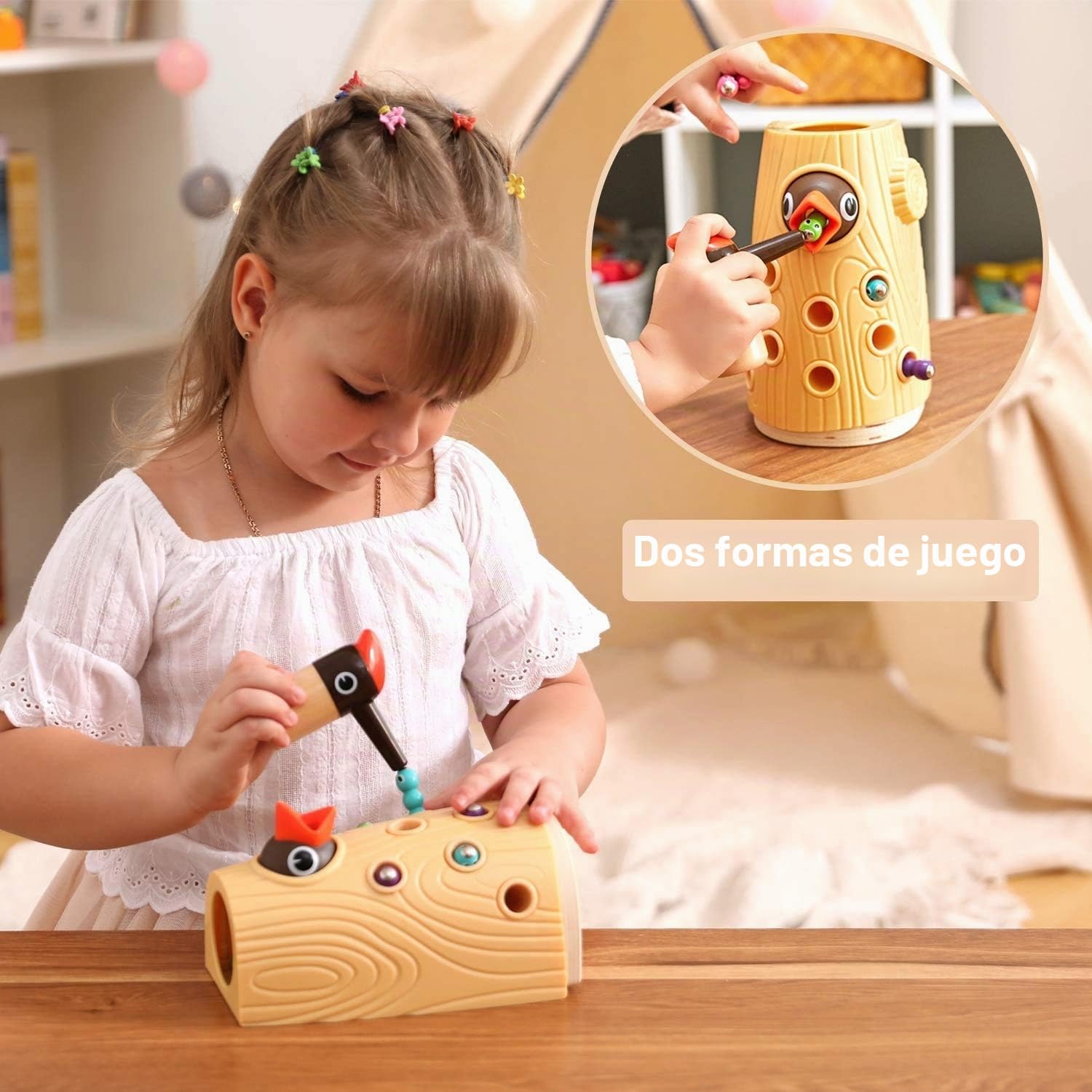 Top Bright Juguetes Magnéticos para Niños, Juego de Capturar Gusanos Montessori, Juguetes Educativos a Partir de 2, 3, 4 Años para Niños y Niñas Regalos