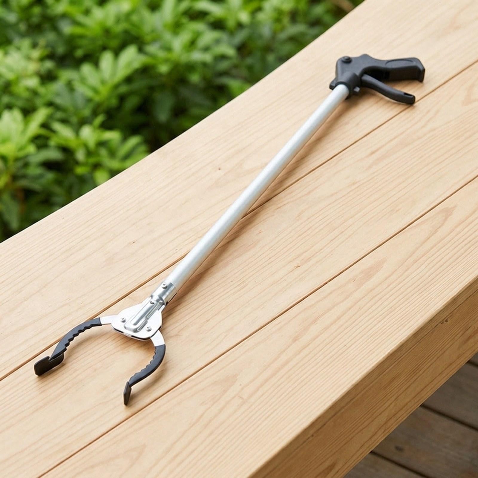 Ergonomischer Müllgreifer mit Metallverriegelung, Multifunktional Und Leicht – Geeignet für Senioren, Stadtpolizisten Und Die Reinigung von Grünfläche, 12 cm x 83 cm