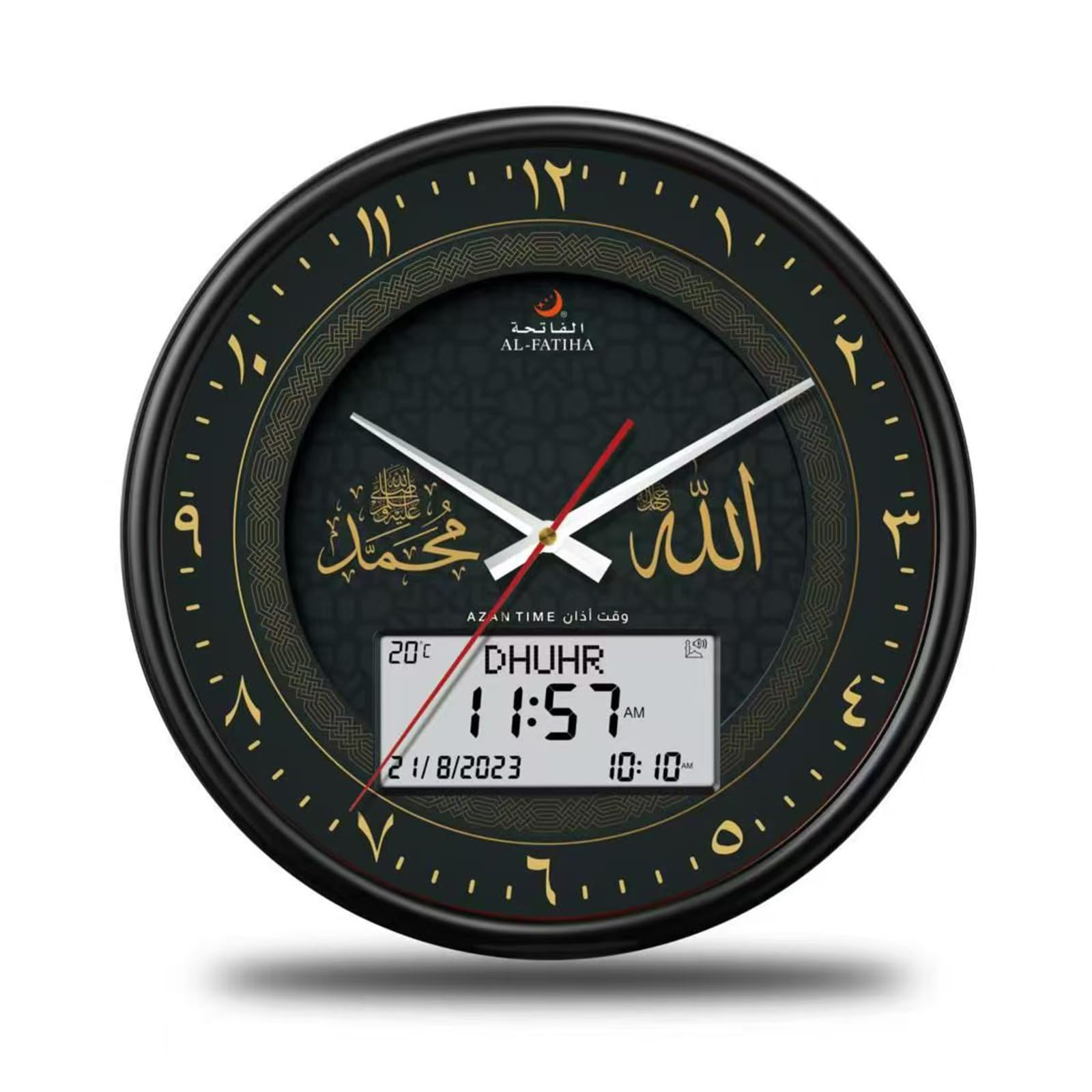 SHYYOULQE Modern Digital Wall Clock 13 Inch Large Display Roman Numerals Multiple Functional Alarm Date Temperature for Any Interior Clear Display Wall Clock