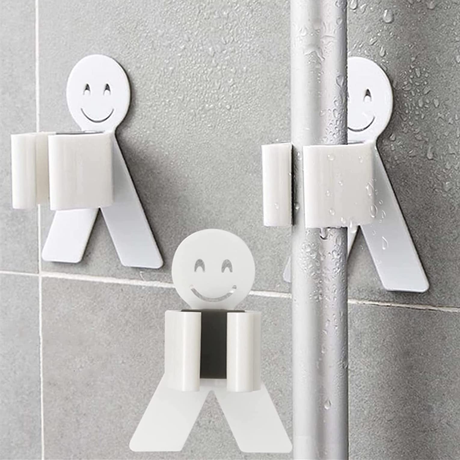 ELECDON 3pcs Mop Broom Holder Human Shape Broom Hanger Rack Wall Mounted Organizer Tidy Cleaner Brush Storage for Garage Garden Home Kitchen Supplies Accessories