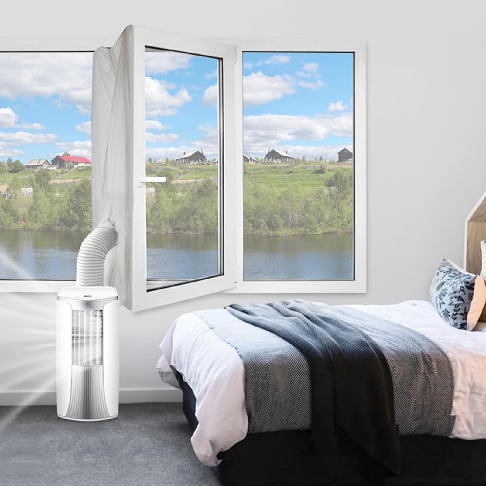 Sello de Ventana Universal,Kit Ventana Aire Acondicionado Portatil 4m,Adaptador de Ventana,Sellado Ventana Aire Acondicionado,Kit de Junta de Ventana,para Acondicionadores de Aire Móviles