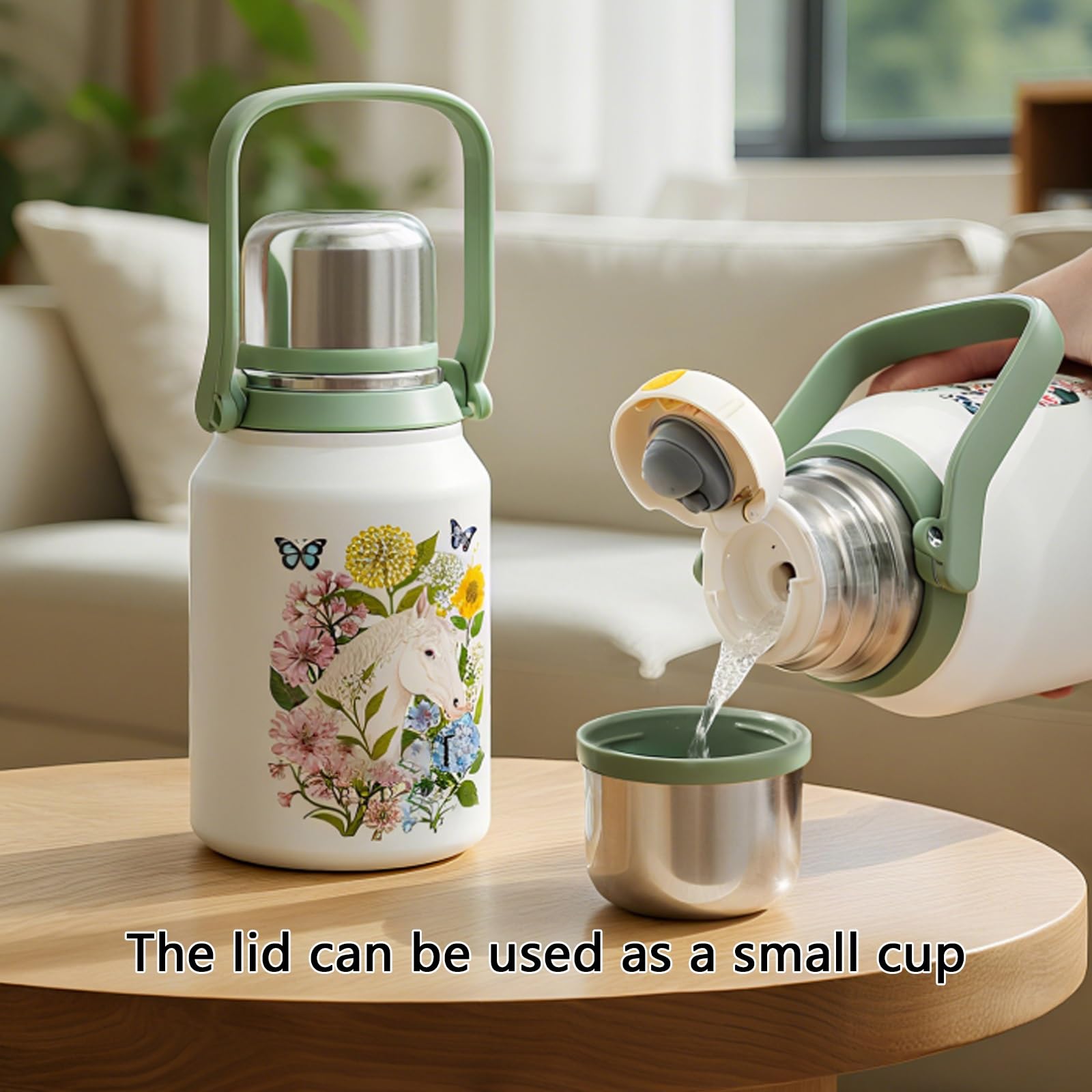 1000ml / 34oz, Taza Acero Inoxidable, Termos para Cafe, Sellado y A Prueba de Fugas, Práctico, Portátil e Ideal para Regalar(Pink)