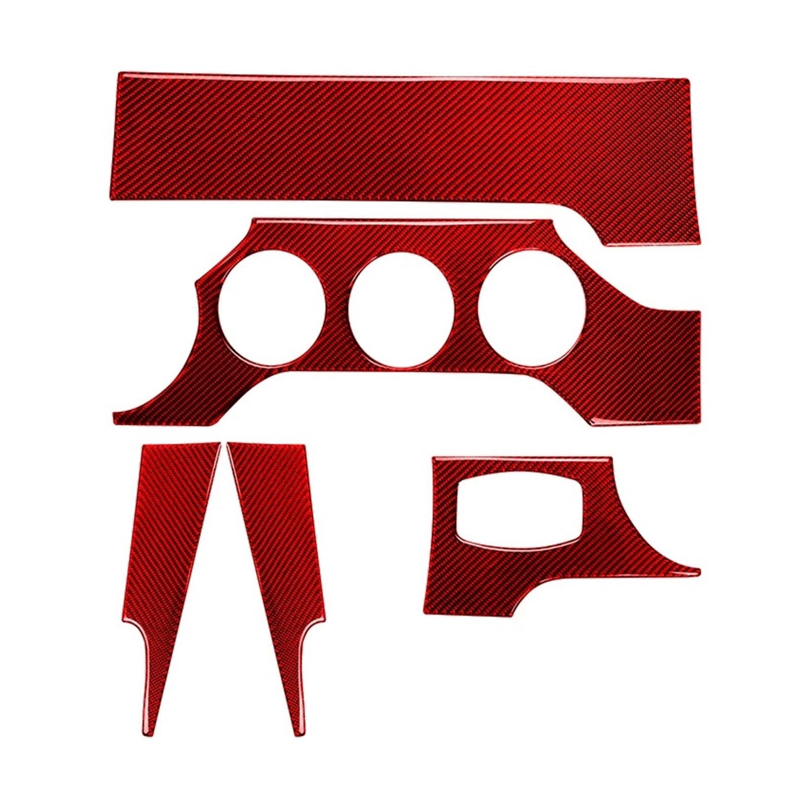 Car Interior Trim for Mustang GT 2015-2021 Interior Car Dashboard Panel Cover Trim Sticker Decal Decoration Frame Car Interior Decoration(Red)