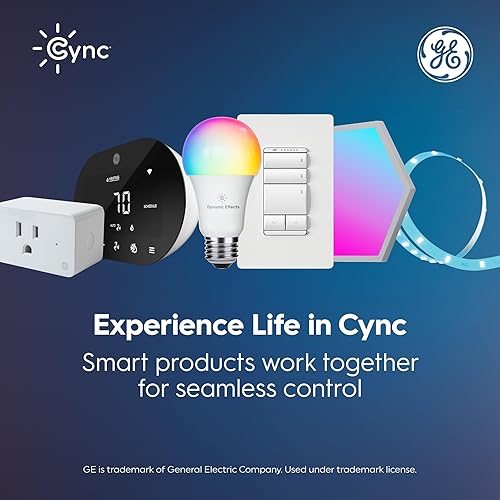 Miniatura 4 de Cync GE - Bombilla LED A19 de conexión directa, luz inteligente que cambia de color, compatible con la materia, compatible con Alexa y Google Home