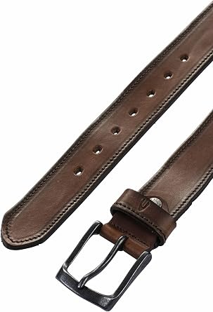 camel active Leather belt 4 cm wide metal clasp cognac