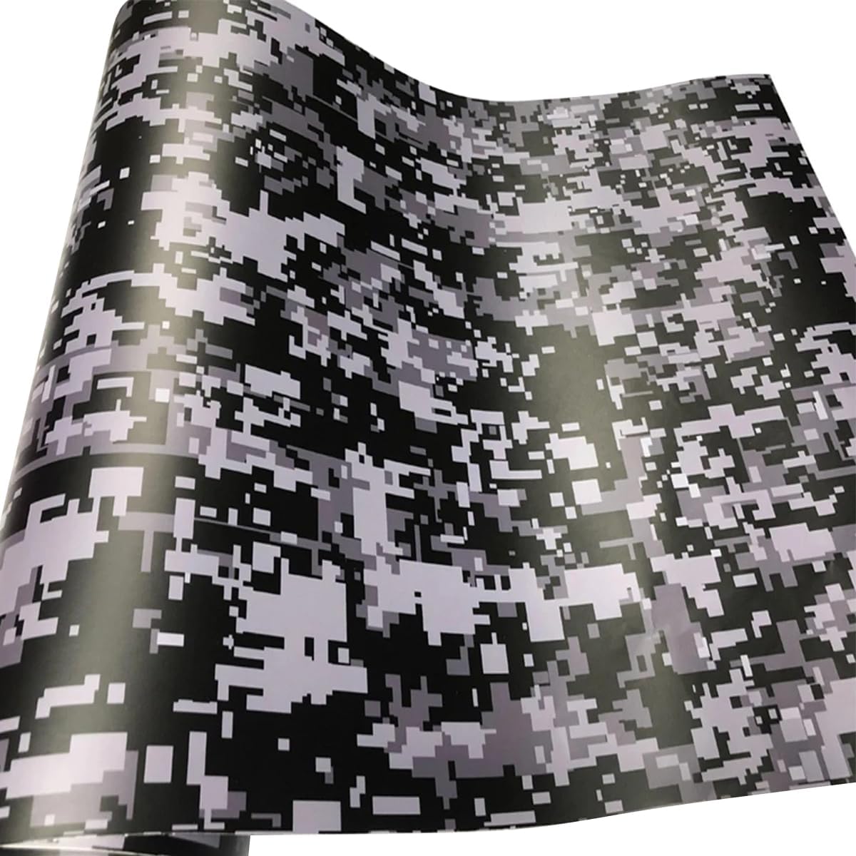 Queenbox 19.6x59.8in Digital Camouflage Car Vinyl Wrap, Camo Self Adhesive Air Release Auto Decal Sticker Sheet for DIY Furniture, Black