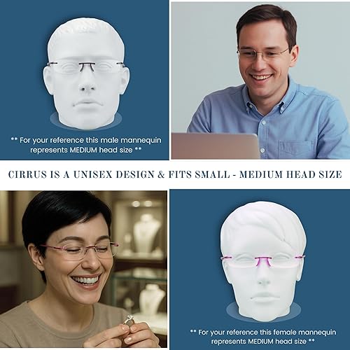 Miniatura 6 de proSPORT Gafas de lectura Rimless Full Lens Reader Ultra Ligero Flexible Hombres Mujeres