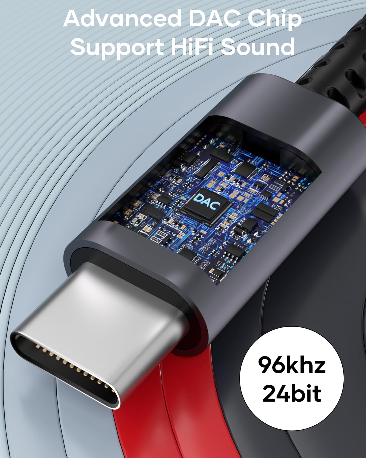 Adaptateur USB C vers Jack 3.5mm Lot de 2, USB C Casque Audio DAC Type C vers Aux Compatible iPhone 16 15 iPad Samsung S25 S24, Gris