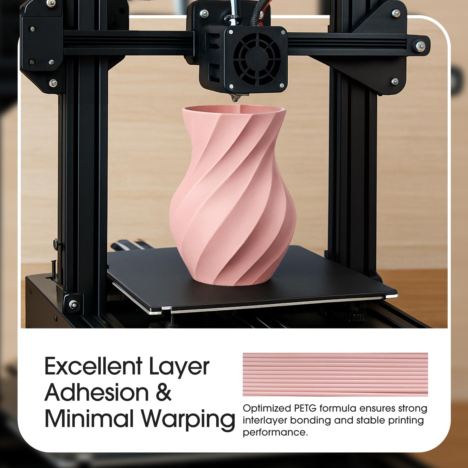 eSUN PETG Mattes Filament 1,75 mm, Glanzfreie Farbe, Mattierte Textur, 1kg Spule (2,2 lbs) 3D Druckfilament für 3D Drucker, Weiß