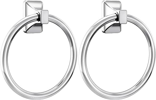 Moen Donnor Collection P5860 - Toallero de mano de baño contemporáneo para montaje en pared, cromado de 6.25 pulgadas de diámetro, paquete de 2