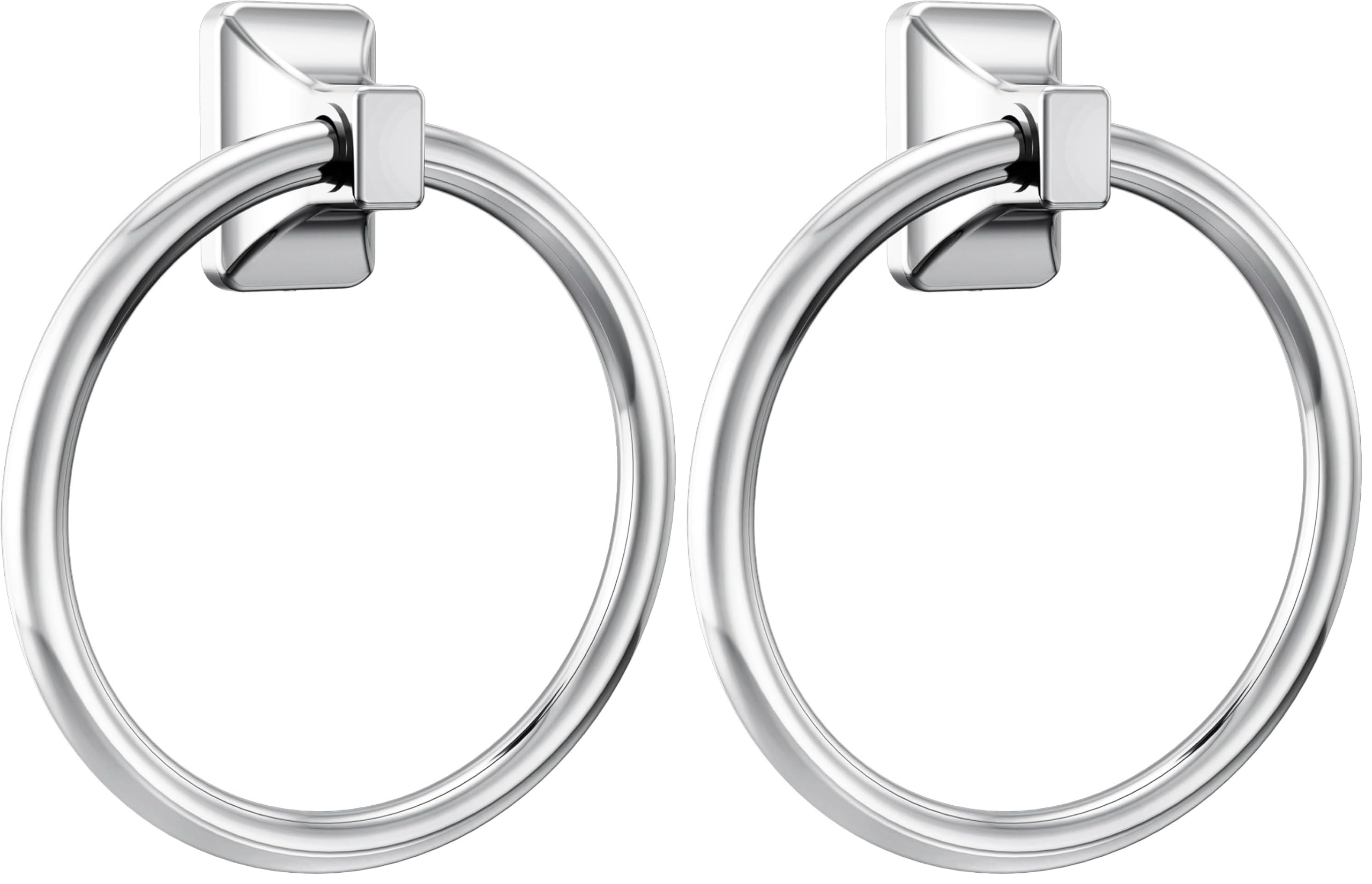 Moen Donnor Collection Chrome 6.25-Inch Diameter Wall Mount Contemporary Bathroom Hand-Towel Ring, P5860 (Pack of 2)