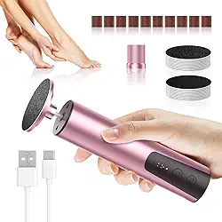 Removedor de Calos Elétrico para Os Pés, Removedor de Calos Elétrico Profissional Recarregável para Os Pés, Lixa Elétrica para Os Pés E Polidor de Unhas 2 Em 1, 6 Velocidades, com Disco de Lixa