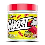 GHOST BCAA Powder Amino Acids Supplement, Sour Patch Kids Redberry - 30 Servings - Sugar-Free Intra, Post & Pre Workout Amino Powder & Recovery Drink, 7G BCAA
