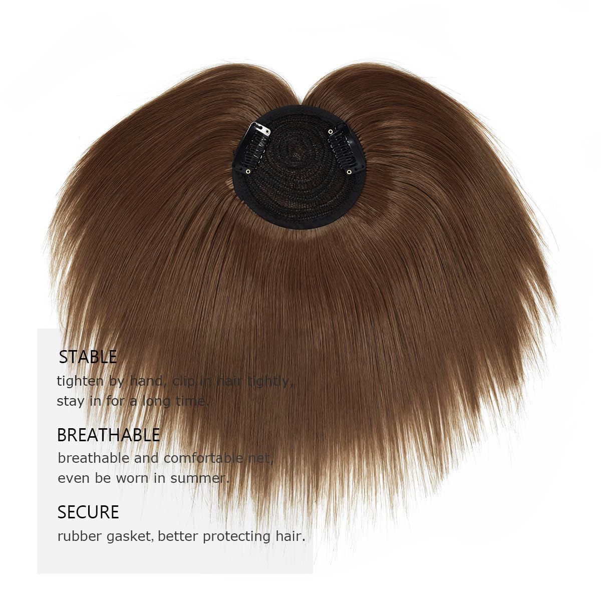 Yamel Hair Toppers for Women 2 Clips in Hair Pieces Synthetic Straight Wiglets Hairpieces for Thinning Hair Light Brown - Image 4