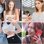 LAGAHS Phone Ring Holder, Transparent Phone Grip, 360° Rotatable, Heart-Shaped, Silver & Rose Gold, For All Smartphones & Cases