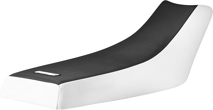 Enjoy Mfg Seat Cover - Compatible with Suzuki 1985-1988 LT230S 1987-1993 LT230E Quadrunner #216 Logo White Sides/Black top Standard
